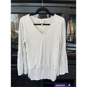 Knox Rose White and Gray Striped Tunic